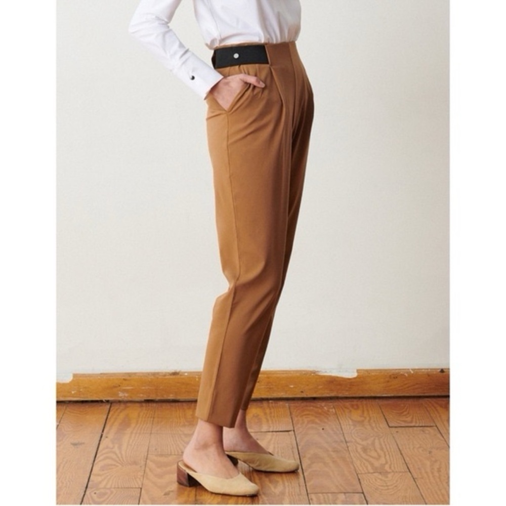 ADAY • Turn it Up pant - camel brown - Small high rise straight leg - Picture 2 of 7
